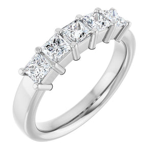 14K Gold & Platinum Natural Diamond Anniversary Band - Options Available