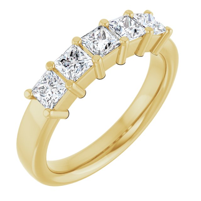 14K Gold & Platinum Natural Diamond Anniversary Band - Options Available