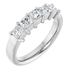 14K White Gold Natural Diamond Anniversary Band – 5/8 CTW