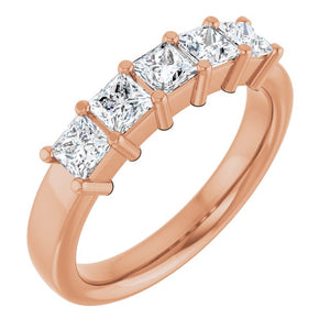 14K Gold & Platinum Natural Diamond Anniversary Band - Options Available