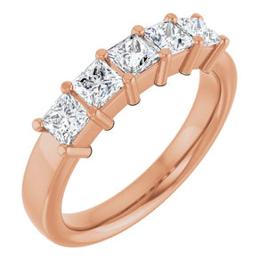14K White Gold Natural Diamond Anniversary Band – 5/8 CTW