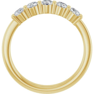 14K White Gold Natural Diamond Anniversary Band – 5/8 CTW