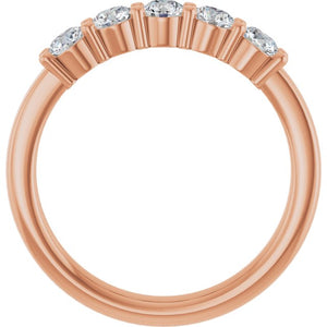 14K White Gold Natural Diamond Anniversary Band – 5/8 CTW