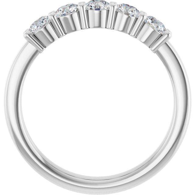 14K White Gold Diamond Anniversary Band – 5/8 Carat Elegance