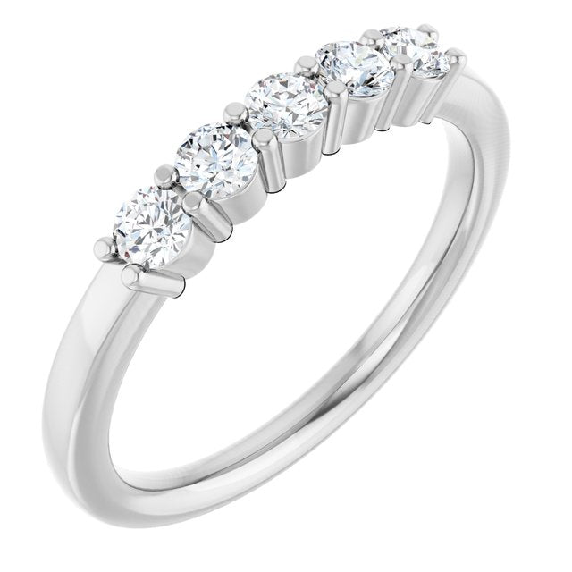 14K White Gold Diamond Anniversary Band – 5/8 Carat Elegance