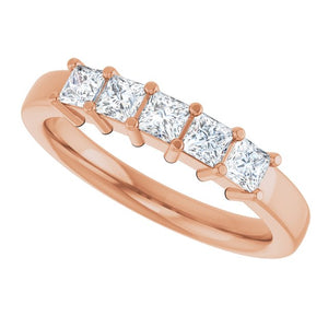14K White Gold Natural Diamond Anniversary Band – 5/8 CTW