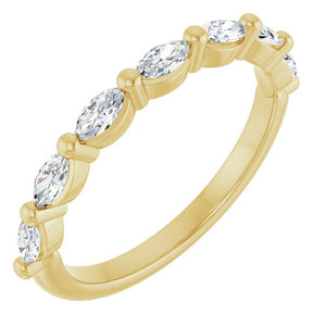 14K Gold & Platinum Natural Diamond Anniversary Band - Options Available