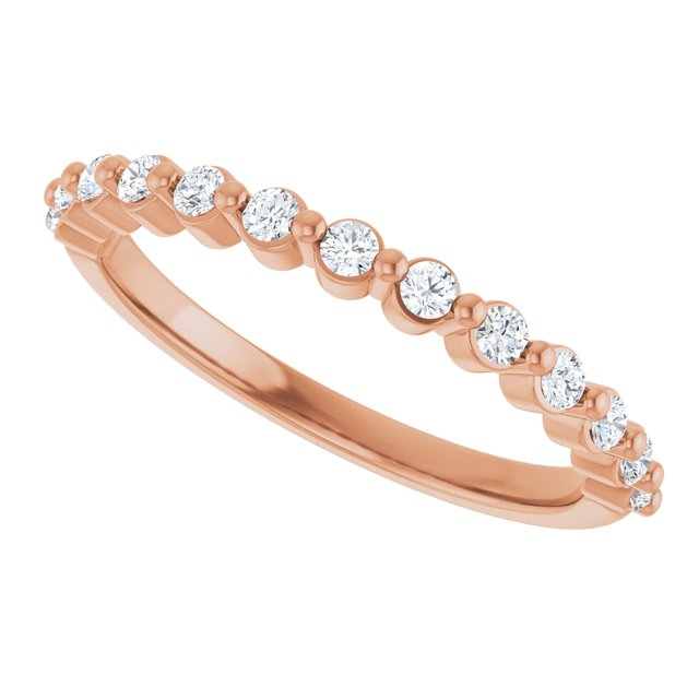 14K Rose Gold 1/3 CTW Diamond Anniversary Ring in Marquise Design