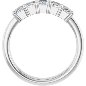 14K White Gold Natural Diamond Anniversary Band – 5/8 CTW