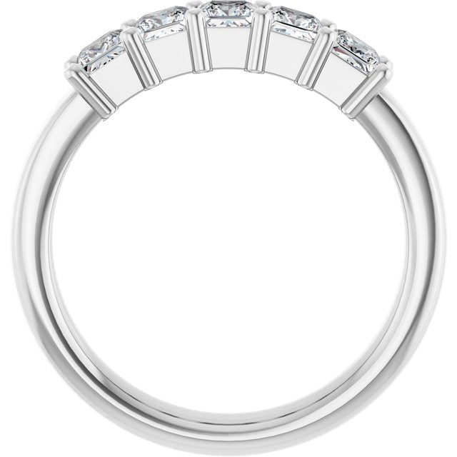 14K White 5/8 CTW Natural Diamond Anniversary Band