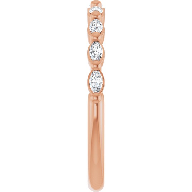 14K Rose Gold 1/3 CTW Diamond Anniversary Ring in Marquise Design