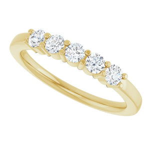 14K White Gold Natural Diamond Anniversary Band – 5/8 CTW