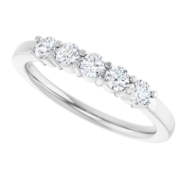 14K White 5/8 CTW Natural Diamond Anniversary Band