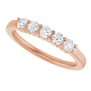 14K White Gold Natural Diamond Anniversary Band – 5/8 CTW