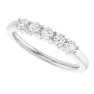 14K White Gold Natural Diamond Anniversary Band – 5/8 CTW