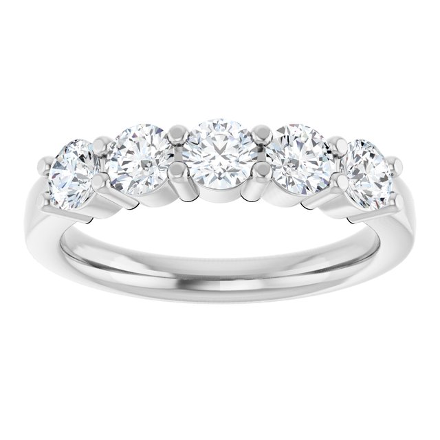 14K White Gold Diamond Anniversary Band – 5/8 Carat Elegance