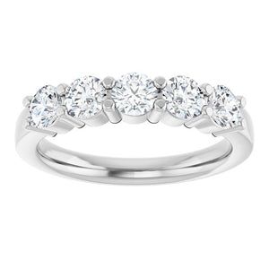 14K Gold & Platinum Natural Diamond Anniversary Band - Options Available
