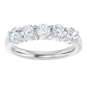14K White Gold Natural Diamond Anniversary Band – 5/8 CTW