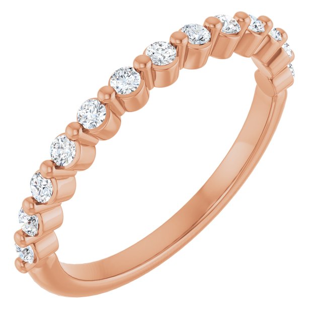 14K Rose Gold 1/3 CTW Diamond Anniversary Ring in Marquise Design