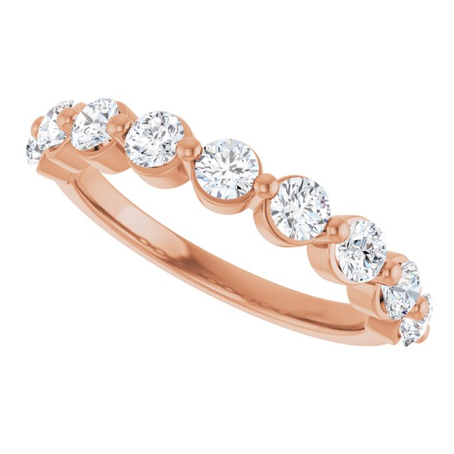 14K Rose 1/3 CTW Natural Diamond Anniversary Band