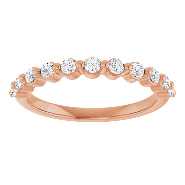 14K Rose Gold 1/3 CTW Diamond Anniversary Ring in Marquise Design