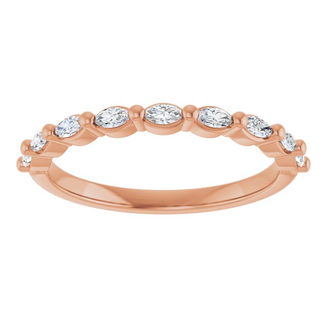 14K Rose Gold 1/3 CTW Diamond Anniversary Ring in Marquise Design