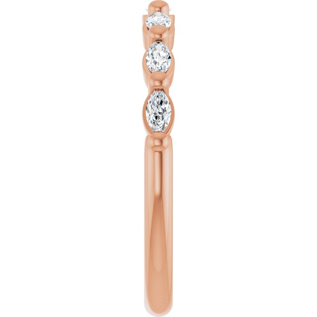 14K Rose Gold 1/3 CTW Diamond Anniversary Ring in Marquise Design