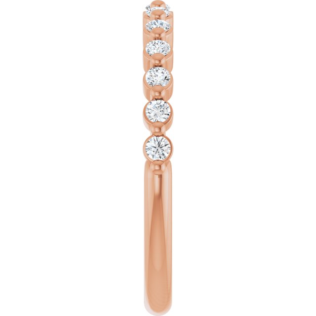 14K Rose Gold 1/3 CTW Diamond Anniversary Ring in Marquise Design