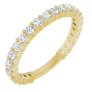 14K Yellow Gold 3/4 CTW Round Natural Diamond Anniversary Band