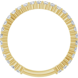 14K Yellow Gold 3/4 CTW Round Natural Diamond Anniversary Band