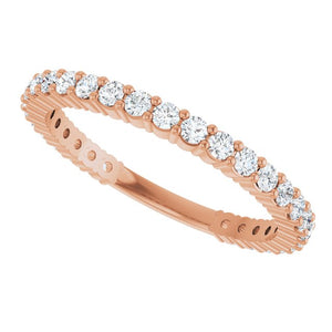 14K Yellow Gold 3/4 CTW Round Natural Diamond Anniversary Band