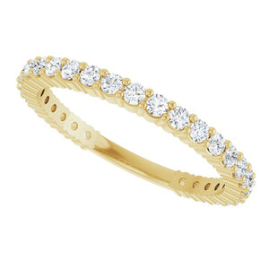 14K Yellow Gold 3/4 CTW Round Natural Diamond Anniversary Band