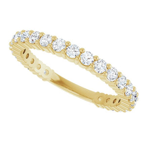 14K Yellow Gold 3/4 CTW Round Natural Diamond Anniversary Band