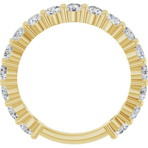 14K Yellow Gold 3/4 CTW Round Natural Diamond Anniversary Band