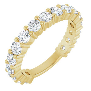 14K Yellow Gold 3/4 CTW Round Natural Diamond Anniversary Band