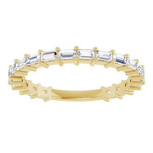 14K Yellow Gold 3/4 CTW Round Natural Diamond Anniversary Band