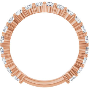 14K Yellow Gold 3/4 CTW Round Natural Diamond Anniversary Band