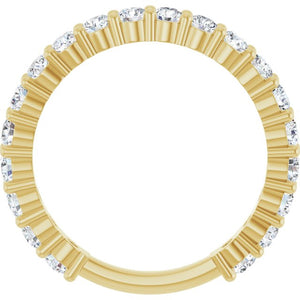 14K Yellow Gold 3/4 CTW Round Natural Diamond Anniversary Band