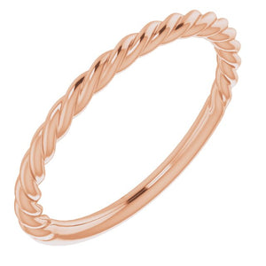 14K Gold, 18K Gold, Platinum Rope Standard-Fit Band - Options Available