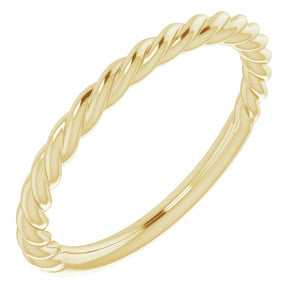 14K Gold, 18K Gold, Platinum Rope Standard-Fit Band - Options Available