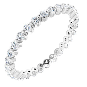 14K Gold & Platinum Natural Diamond Eternity Ring - Options Available