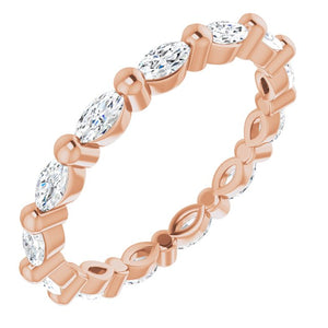 14K Gold Natural Diamond Eternity Band - Options Available