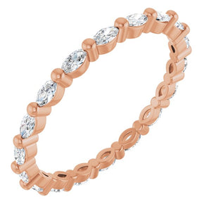 14K Gold and Platinum Natural Diamond Eternity Band - Options Available
