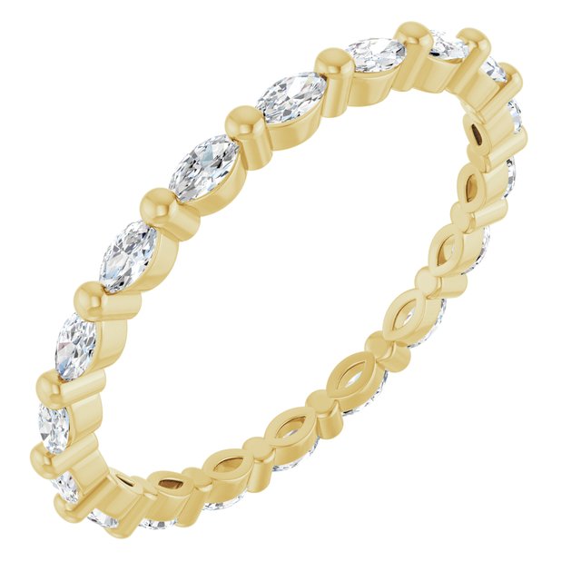 14K Gold and Platinum Natural Diamond Eternity Band - Options Available
