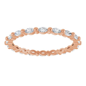 14K Gold & Platinum Natural Diamond Eternity Ring - Options Available