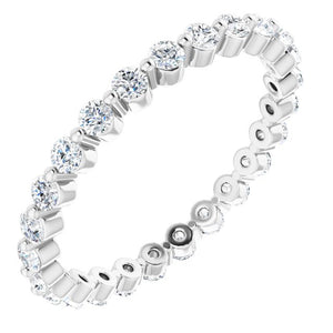 14K Gold Natural Diamond Eternity Band - Options Available
