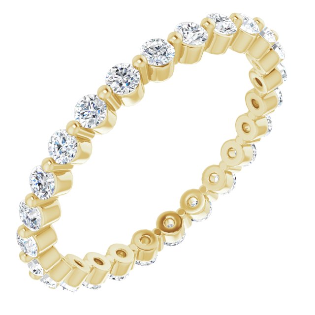 14K Gold & Platinum Natural Diamond Eternity Ring - Options Available
