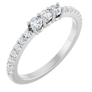 14K Gold & Platinum Natural Diamond Anniversary Band - Options Available