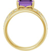 14K Yellow Natural Amethyst & 1/5 CTW Natural Diamond Ring