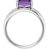 14K Yellow Natural Amethyst & 1/5 CTW Natural Diamond Ring